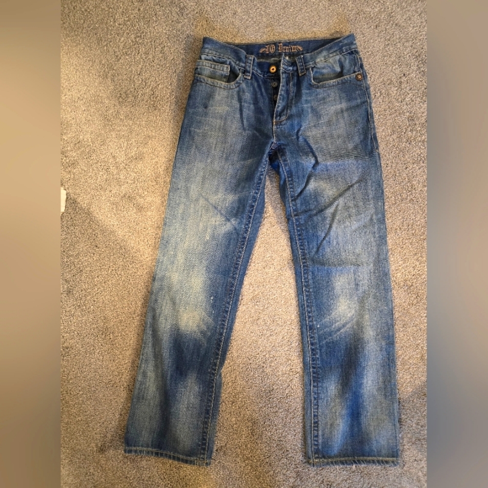 DO Denim Men's Size 32 Straight Leg Medium Wash Button Fly Jeans